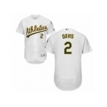 Oakland Athletics #2 Khris Davis White Flexbase Authentic Collection MLB Jersey