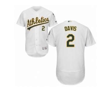 Oakland Athletics #2 Khris Davis White Flexbase Authentic Collection MLB Jersey