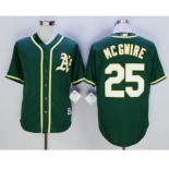 Oakland Athletics #25 Mark McGwire Green New Cool Base Stitched Baseball Jersey