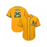 Oakland Athletics #25 Ryon Healy Replica Gold Alternate 2 Cool Base MLB Jersey