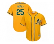 Oakland Athletics #25 Ryon Healy Replica Gold Alternate 2 Cool Base MLB Jersey