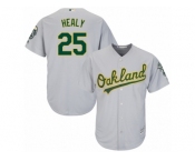 Oakland Athletics #25 Ryon Healy Replica Grey Road Cool Base MLB Jersey