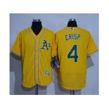 Oakland Athletics #4 Coco Crisp Gold Flexbase Authentic Collection Stitched Baseball Jersey