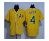 Oakland Athletics #4 Coco Crisp Gold Flexbase Authentic Collection Stitched Baseball Jersey