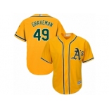 Oakland Athletics #49 Kendall Graveman Replica Gold Alternate 2 Cool Base MLB Jersey