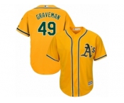 Oakland Athletics #49 Kendall Graveman Replica Gold Alternate 2 Cool Base MLB Jersey