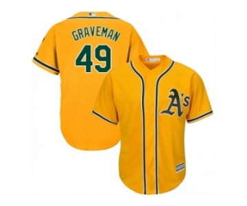 Oakland Athletics #49 Kendall Graveman Replica Gold Alternate 2 Cool Base MLB Jersey