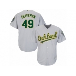 Oakland Athletics #49 Kendall Graveman Replica Grey Road Cool Base MLB Jersey