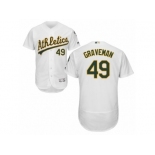 Oakland Athletics #49 Kendall Graveman White Flexbase Authentic Collection MLB Jersey