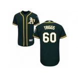 Oakland Athletics #60 Andrew Triggs Green Flexbase Authentic Collection MLB Jersey