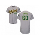 Oakland Athletics #60 Andrew Triggs Grey Flexbase Authentic Collection MLB Jersey