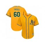 Oakland Athletics #60 Andrew Triggs Replica Gold Alternate 2 Cool Base MLB Jersey