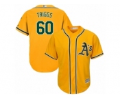 Oakland Athletics #60 Andrew Triggs Replica Gold Alternate 2 Cool Base MLB Jersey