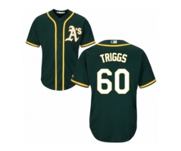 Oakland Athletics #60 Andrew Triggs Replica Green Alternate 1 Cool Base MLB Jersey