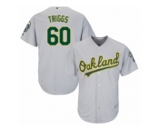 Oakland Athletics #60 Andrew Triggs Replica Grey Road Cool Base MLB Jersey