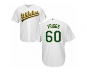 Oakland Athletics #60 Andrew Triggs Replica White Home Cool Base MLB Jersey