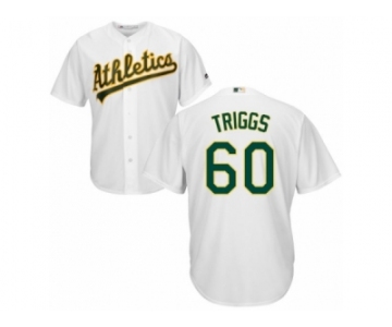 Oakland Athletics #60 Andrew Triggs Replica White Home Cool Base MLB Jersey