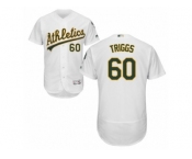 Oakland Athletics #60 Andrew Triggs White Flexbase Authentic Collection MLB Jersey