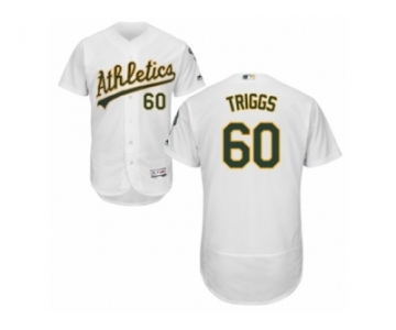 Oakland Athletics #60 Andrew Triggs White Flexbase Authentic Collection MLB Jersey