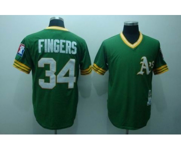 mlb athletics#34 fingers m&n green