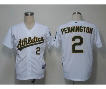 mlb jerseys oakland athletics #2 pennington white (cool base)