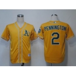 mlb jerseys oakland athletics #2 pennington yellow