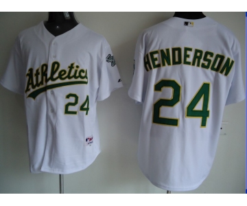 mlb jerseys oakland athletics #24 henderson white W