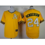 mlb jerseys oakland athletics #24 henderson yellow m&n