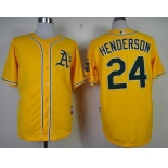 mlb jerseys oakland athletics #24 henderson yellow[number black]