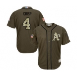 mlb jerseys oakland athletics #4 coco crisp green salute to service