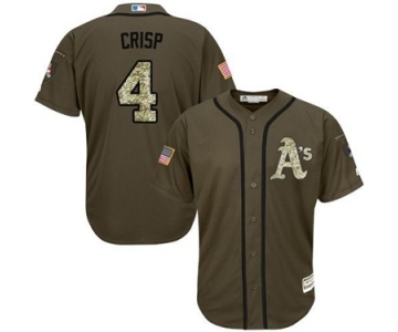 mlb jerseys oakland athletics #4 coco crisp green salute to service