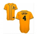 mlb jerseys oakland athletics #4 crisp yellow m&n(cool base)