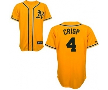 mlb jerseys oakland athletics #4 crisp yellow m&n(cool base)