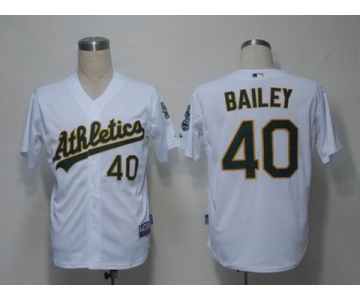 mlb jerseys oakland athletics #40 bailey white (cool base)