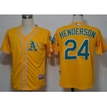 mlb jerseys oakland athletics #42 rivkey henderson yellow