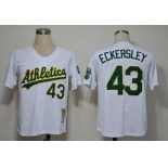 mlb jerseys oakland athletics #43 dennis eckersley white m&n 1989