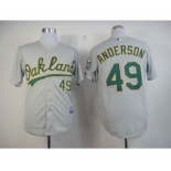 mlb jerseys oakland athletics #49 anderson grey