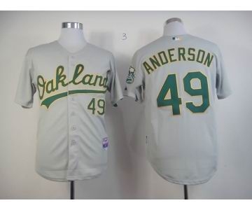 mlb jerseys oakland athletics #49 anderson grey