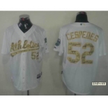 mlb jerseys oakland athletics #52 yoenis cespedes white[number camo]