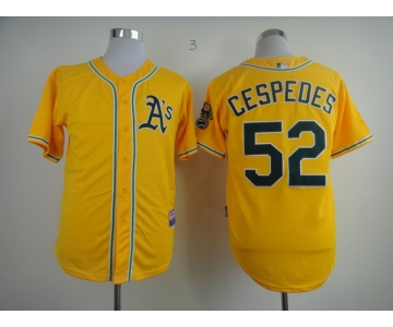 mlb jerseys oakland athletics #52 yoenis cespedes yellow[number black]