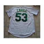 mlb jerseys oakland athletics #53 cahill white[strip]