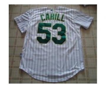 mlb jerseys oakland athletics #53 cahill white[strip]