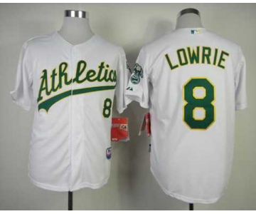 mlb jerseys oakland athletics #8 lowrie white[lowrie]