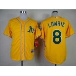 mlb jerseys oakland athletics #8 lowrie yellow[2014 new][lowrie]