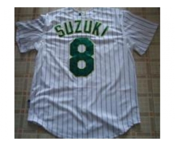 mlb jerseys oakland athletics #8 suzuki white[strip]