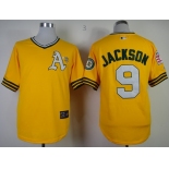 mlb jerseys oakland athletics #9 jackson yellow m&n 1968