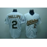 mlb oakland athletics #2  phillips m&n white