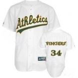 mlb oakland athletics #34 fingers m&n white