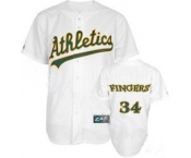 mlb oakland athletics #34 fingers m&n white