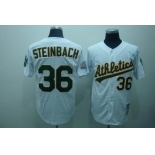 mlb oakland athletics #36 steinbach m&n white